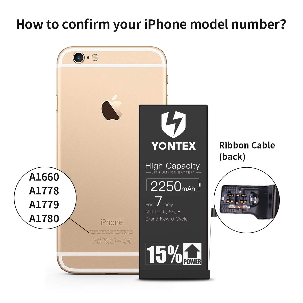 Amazon | YONTEX iPhone7 バッテリー 交換用 大容量 2200mAh 15%容量